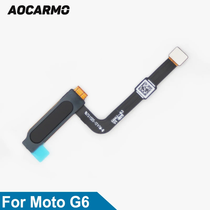 Aocarmo Čierne Tlačidlo Domov Hlavný Kľúč Touch ID Odtlačkov prstov Flex Kábel Náhradné Zhromaždenie Pre Motorola Moto G6 5.7