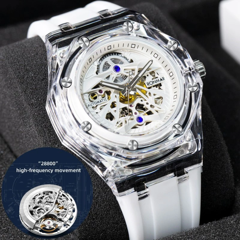RONMAR 2023Men je Mechanické Watchs Akryl Lete Kvalitné Automatické Hodinky Módne Svetelný Luxusné Hodinky Mužov relógio T1