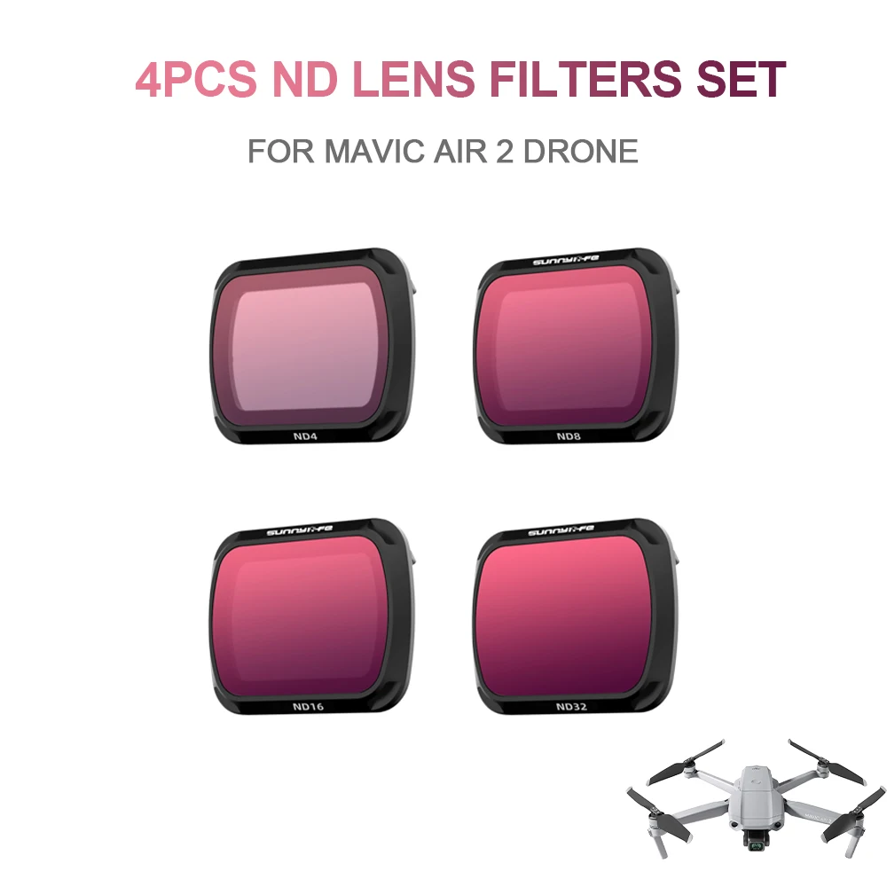 pre DJI Mavic Vzduchu 2 Drone 4pcs ND Objektív Filter Nastavený ŽÚ4 ND8 ND16 ND32 Filter Combo, Multi-Vrstvené Filtre Objektívu