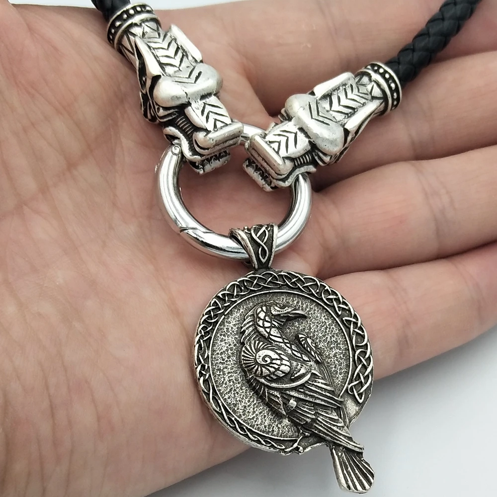 Viking Odin raven Slovanské Amulet severanov talizman viking vlk hlavu s raven prívesok, čierny vták celt vrana náhrdelník Pohanské šperky