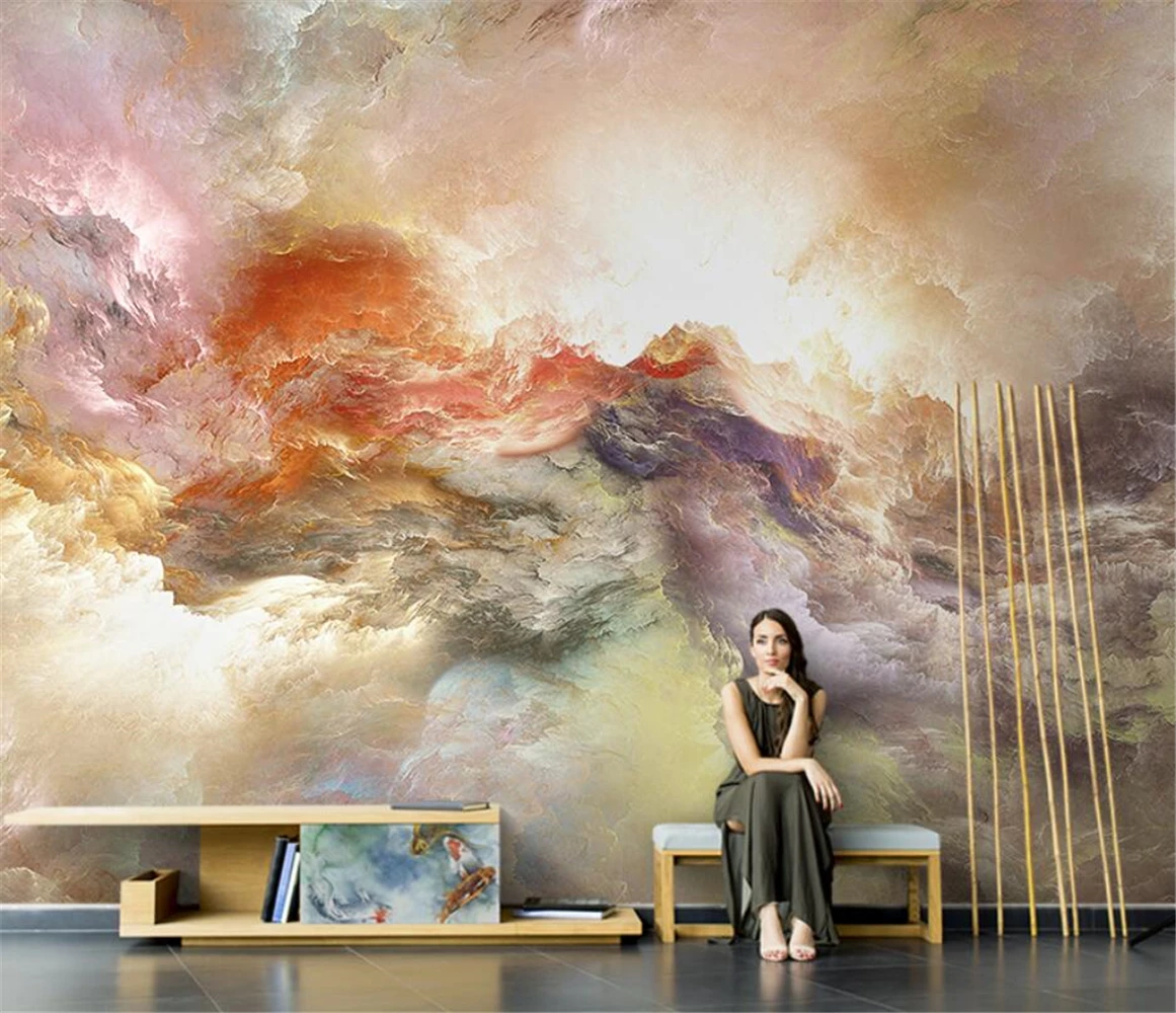 beibehang vlastné Nordic abstraktné umenie cloud olej maľby, tapety, obývacia izba gauč tapetu, TV joj, nástenná maľba na stenu krytiny